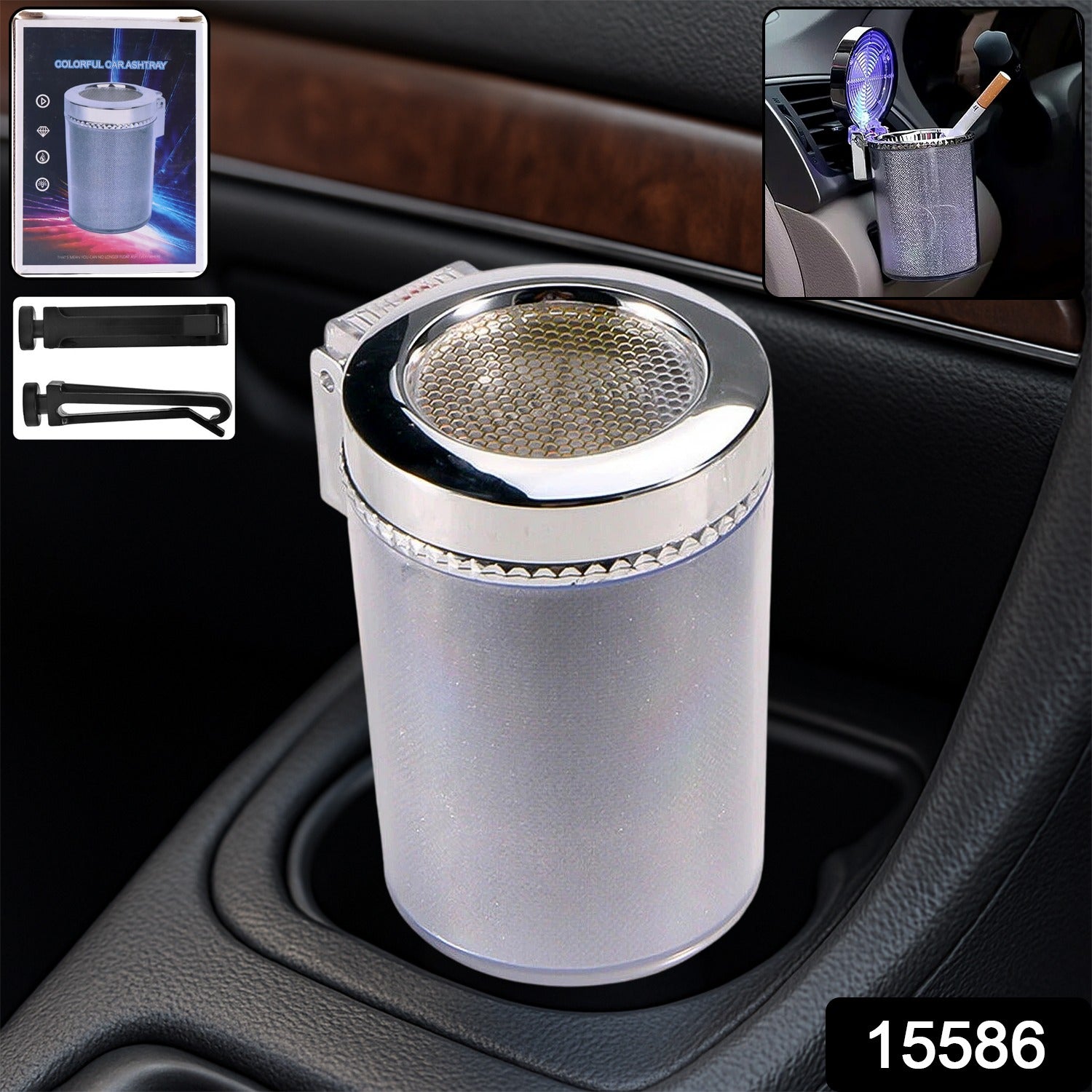 Premium Quality Led Illuminated Car Ashtray With Lid And Detachable Holder (1 Pc) Premium Quality Led Illuminated Car Ashtray With Lid And Detachable Holder (1 Pc)